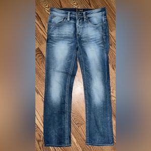 Salvage Buckle Men’s Mayhem Straight Jeans Sz Regular 32 Blue Medium Light Wash
